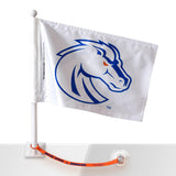 Boise State Car Flag w/Flag Saver (White)