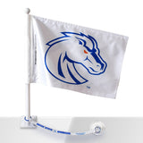 Boise State Car Flag w/Flag Saver (White)