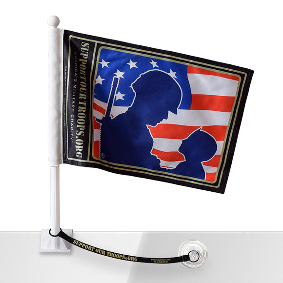 Support Our Troops® Car Flag w/Flag Saver